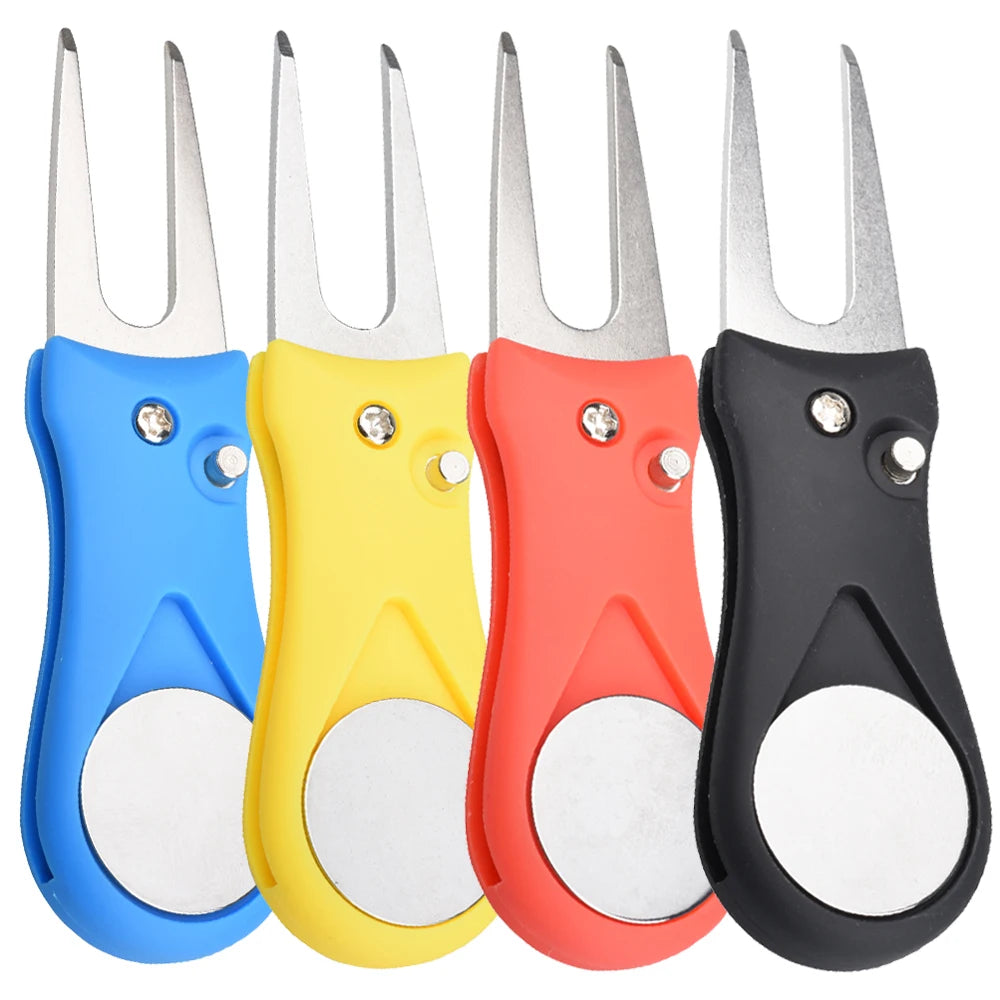 1PCS Foldable Golf Divot Repair Tool Switchblade Pitch Groove Cleaner Golf Marker Golf Accessories