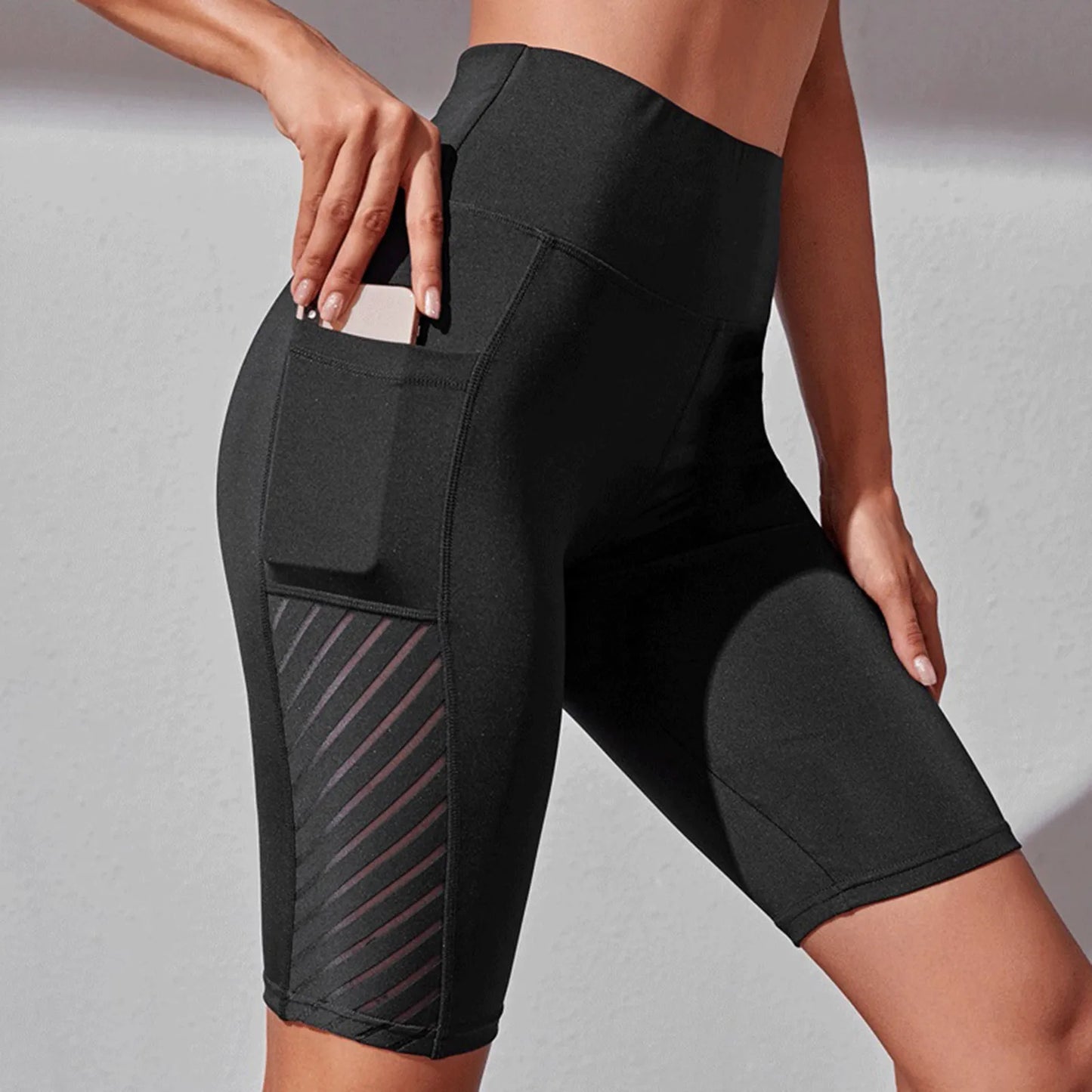 Gym, Jogging, Yoga, Womens High Waist, Sports, Fitness, Pocket Exercise , Shorts.