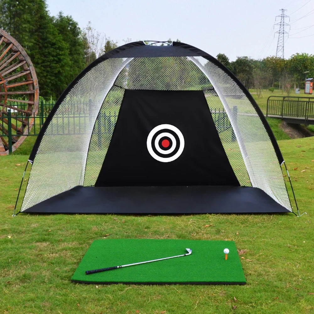 Golf Practice Net Tent Strike Cage Outdoor / Indoor Mesh Mat Golf Training Equipment