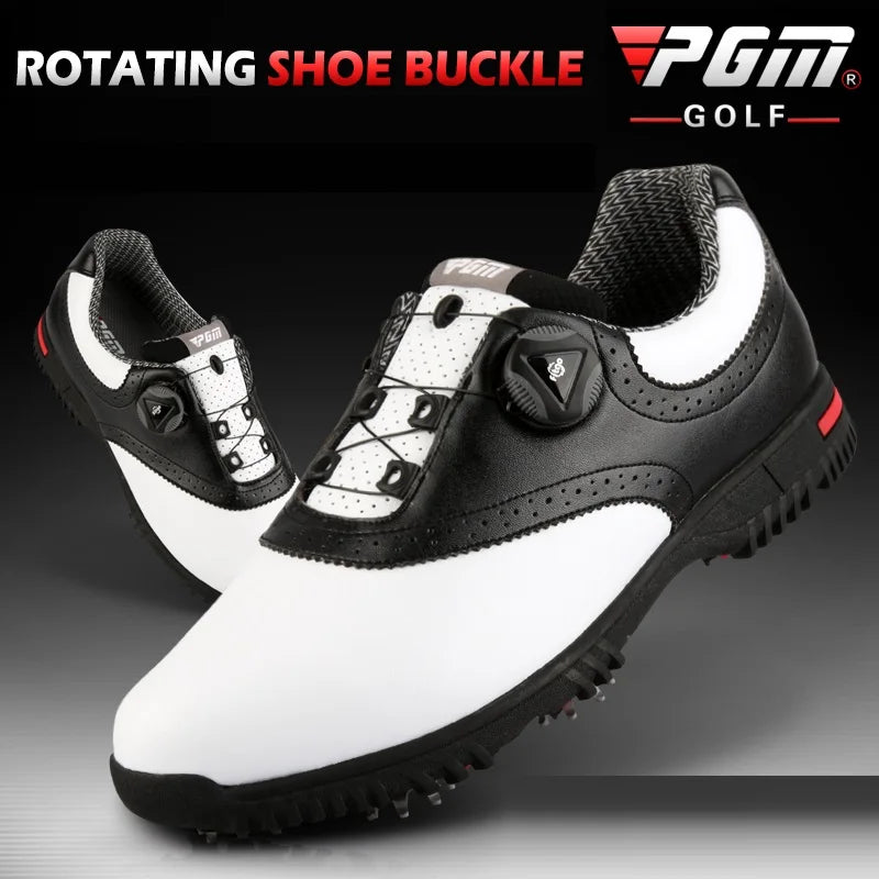 Mens Golf Shoes Waterproof Sports Shoes Rotating Buckles Anti-slip Sneakers