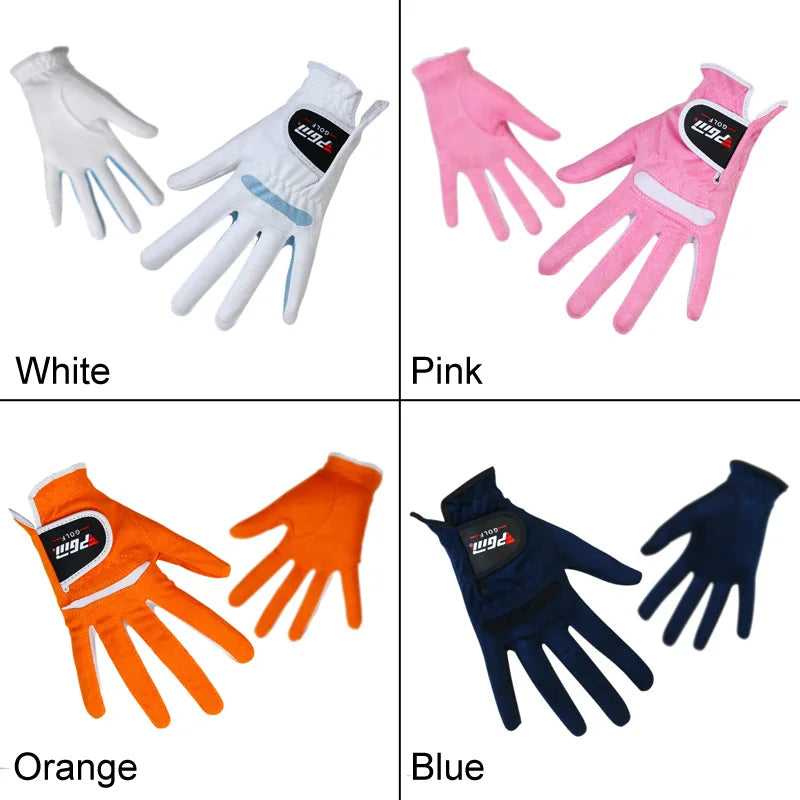 Golf Gloves Lady Left / Right Hand Adjustable Breathable Women's Fiber Cloth Full Finger Gloves