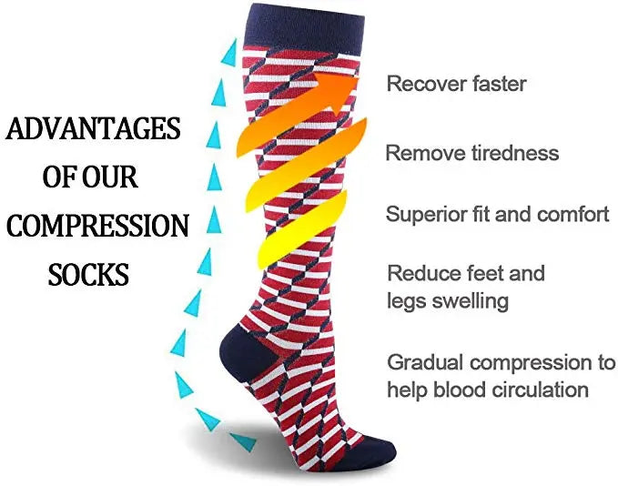 Compression Socks Golf Athletic 15-30 mmHG For Pregnant/ Edema /Diabetes Varicose Veins