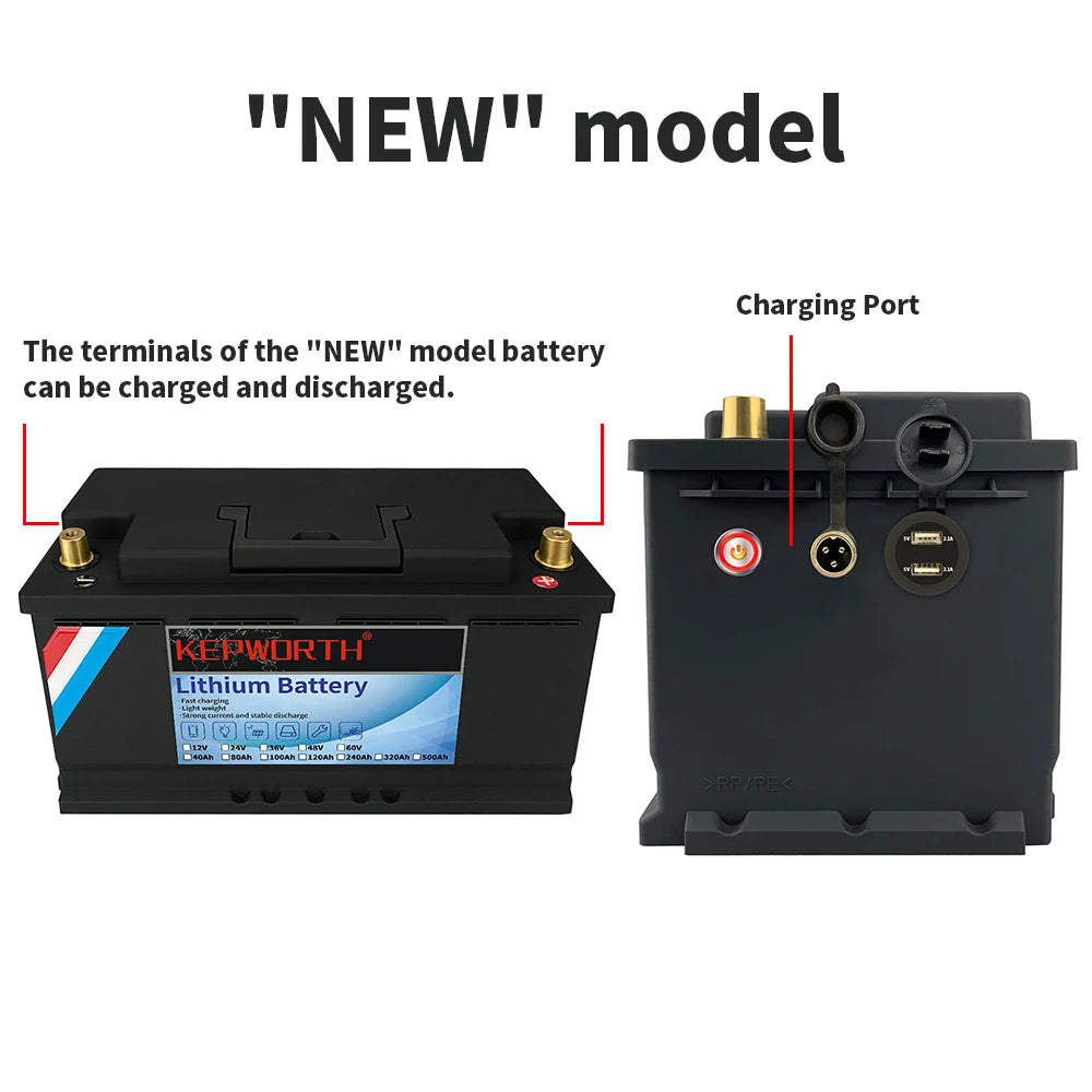 12V/ 40/ 60/ 80 /100 /120 /200Ah Lithium Battery Upgraded BMS Power Golf Cart 6000