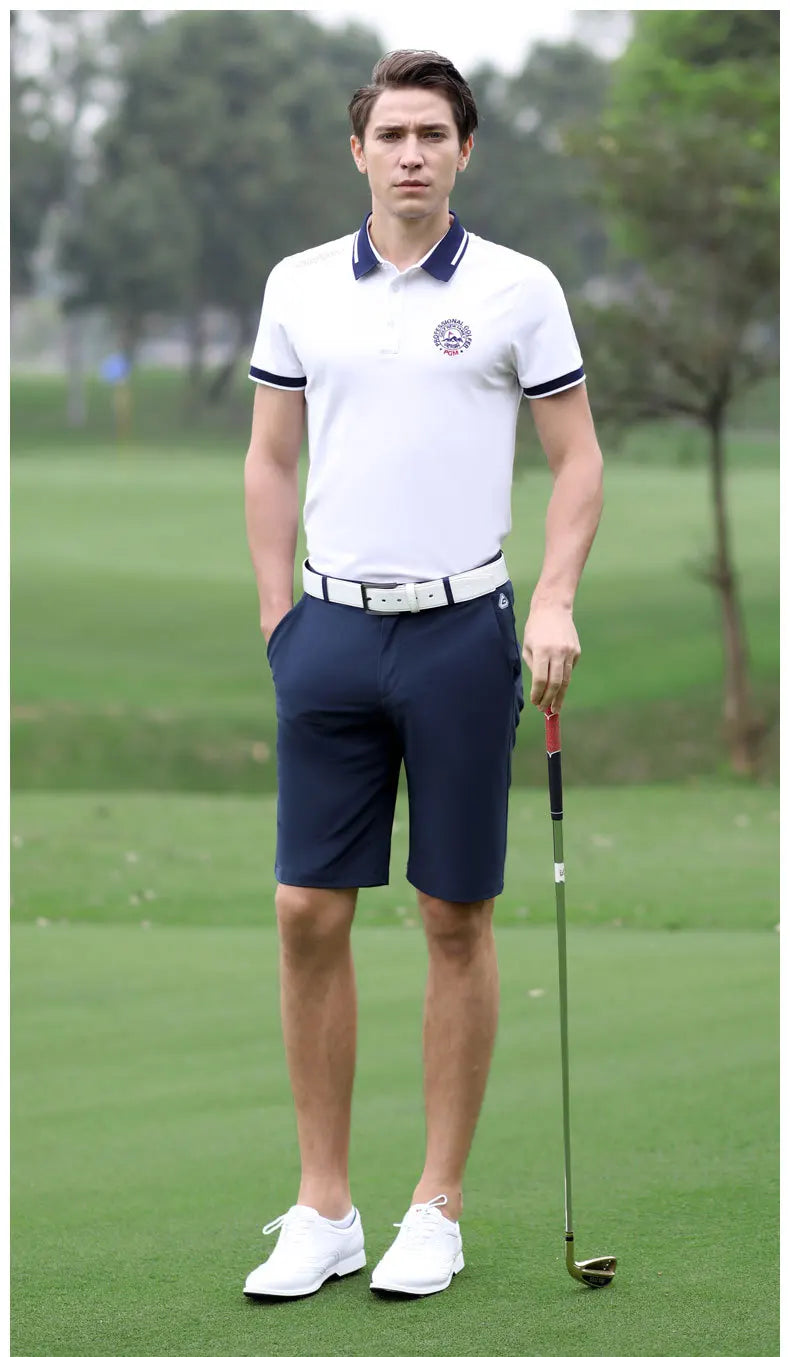 Men Golf Shorts Summer Solid Breathable Comfortable Cotton Casual Sports Wear