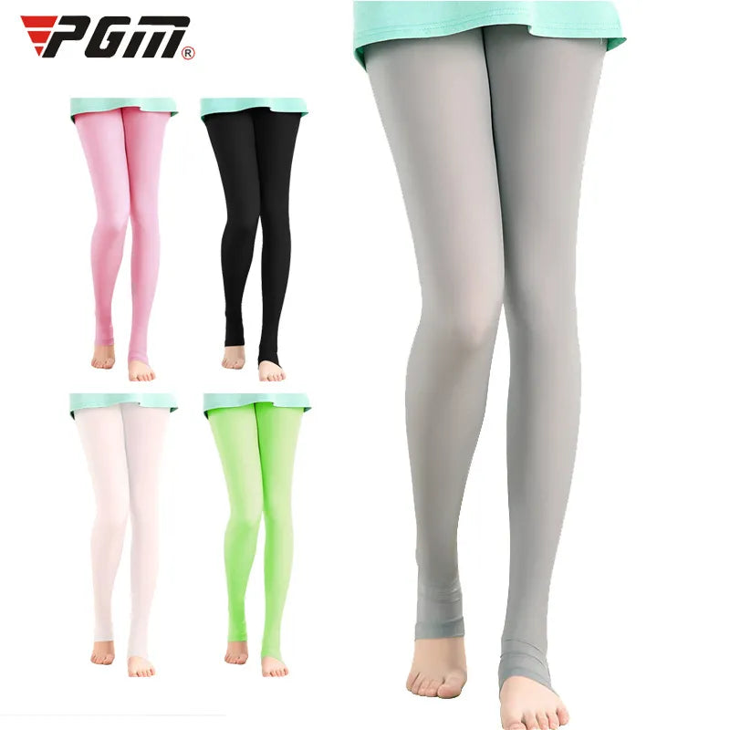 Golf Women Elastic Legging Stocking Sunscreen Golf Pants Outdoor Anti-UV Thin Smooth Long Leg Socks