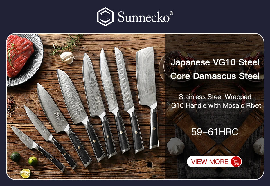 Steel Steak Knives Fork Set Japanese Style VG10 Meat Pork Beef Fish Dinner Tableware