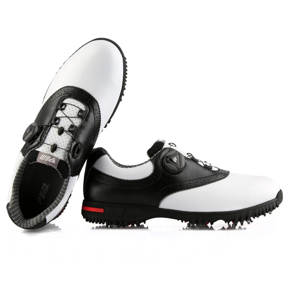 Mens Golf Shoes Waterproof Sports Shoes Rotating Buckles Anti-slip Sneakers