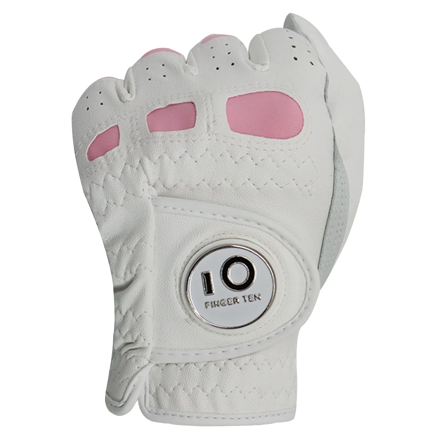 2 Pack or 1 Pair Cabretta Leather Womens Golf Gloves with Ball Marker Left/ Right Hand Sizes S M L XL