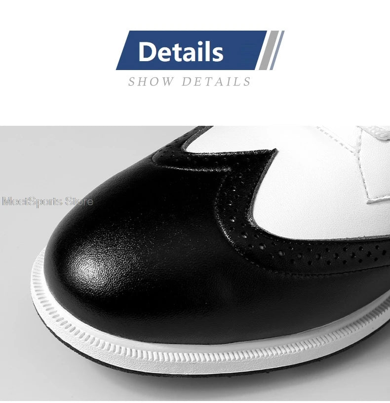 Mens Waterproof Leather Golf Shoes Brogue Style Leisure Golf Shoes