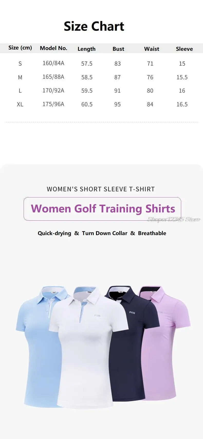 Women's Short-Sleeved T-Shirt Golf Clothes Quick-Drying Polo Shirts Breathable Sportswear