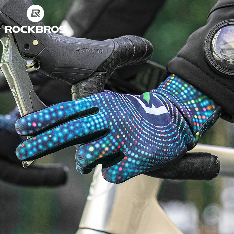 Cycling Gloves Winter Warm Fleece Long Finger Gloves Mountain Road Cycling Gloves