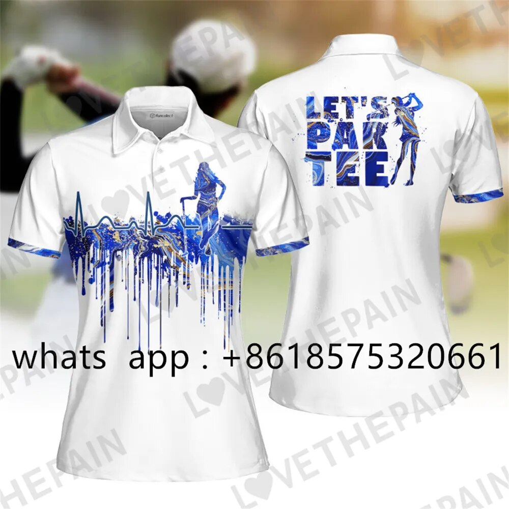 Womens Sports Golf Shirt Breathable Print Apparel