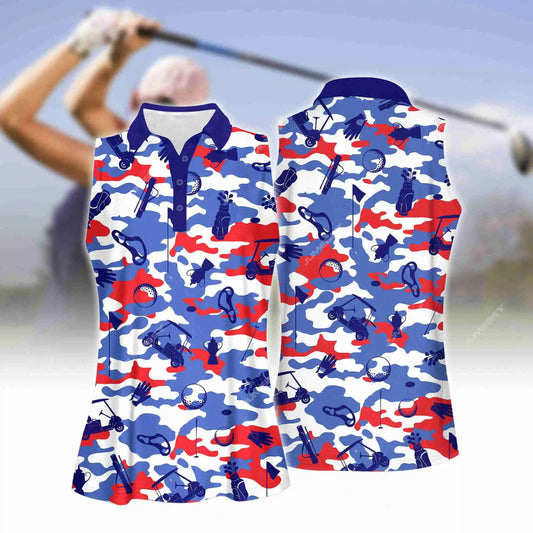 Women Sleeveless Golf Printed Sportswear Light Weight Clothing