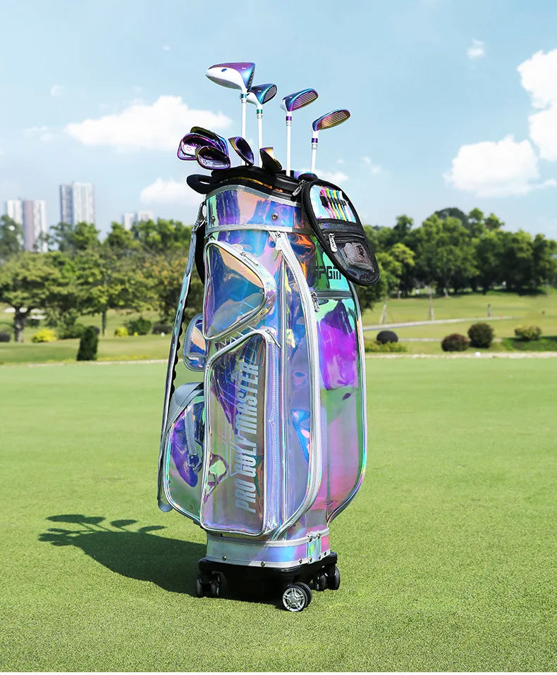 Golf Bag Waterproof Golf Bracket Bag Ladies Colorful Retractable Golf Bag Four Wheel Flat Push Bag