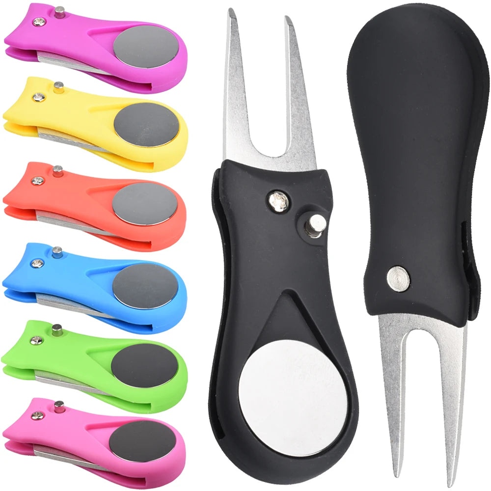 1PCS Foldable Golf Divot Repair Tool Switchblade Pitch Groove Cleaner Golf Marker Golf Accessories
