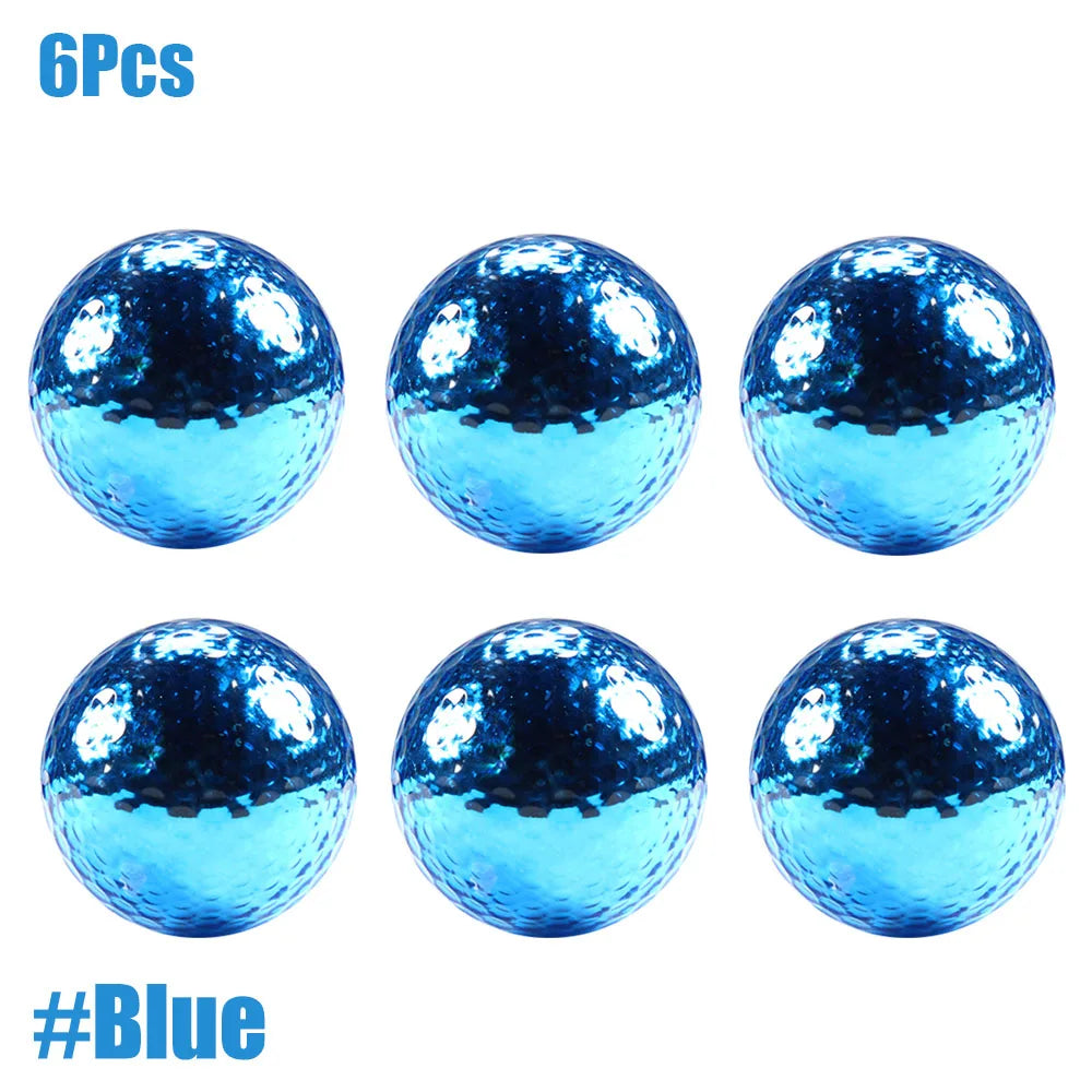 About 42.7mm 6Pcs Plated Golf Ball Fancy Match Opening Goal Best Gift Durable Construction For