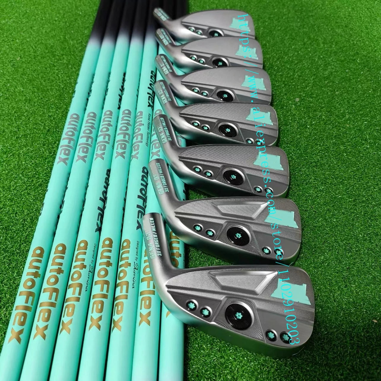 Golf Clubs Irons Set Tiffany Blue Paint Customized 8pcs Graphite Shaft Auto Flex Men /Female