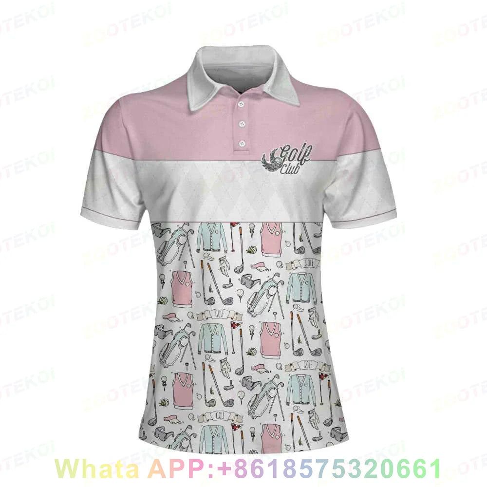 Women Golf T-Shirt Quick-Drying Breathable Polo Shirts Sports Short Sleeved Lapel Buttons Golf T-shirt