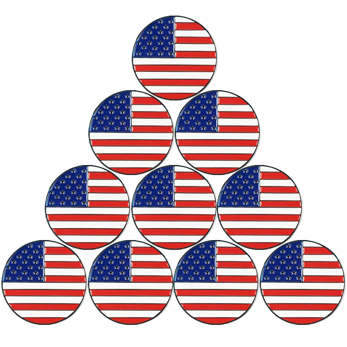 10 Pack Assorted Patterns Golf Ball Markers