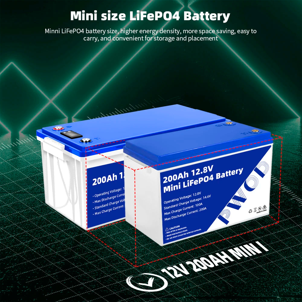 12V 24V LiFePO4 Battery 100Ah 200Ah 280Ah 320Ah Lithium Iron Phosphate Built-in BMS For RV EV Deep Cycle Golf Cart Home Boat Van