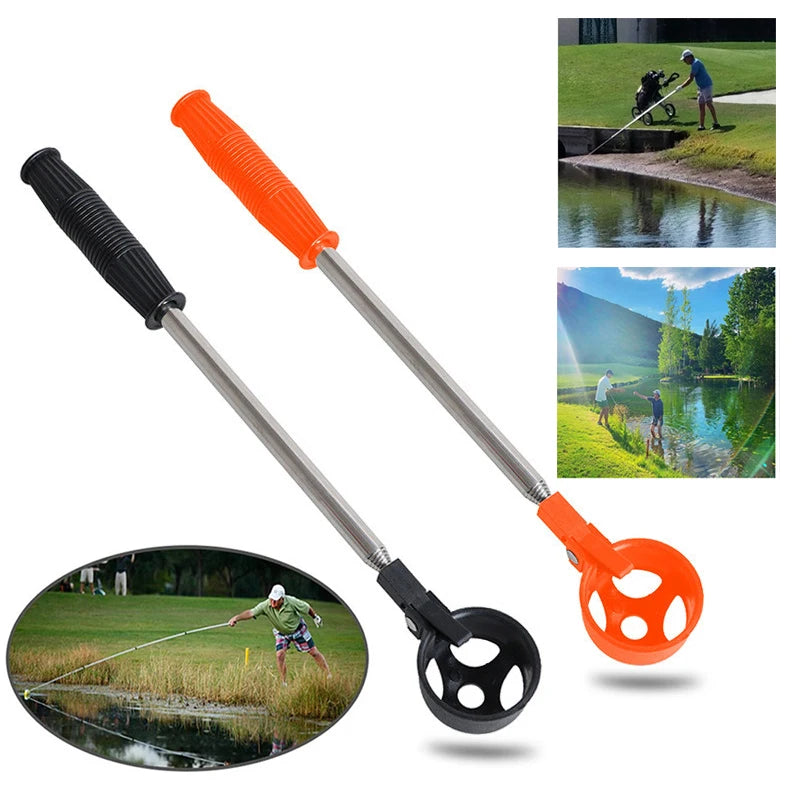 Telescopic Golf Ball Retriever Golf Ball Pick Up Tools Retractable Golf Pick Up Locking Scoop