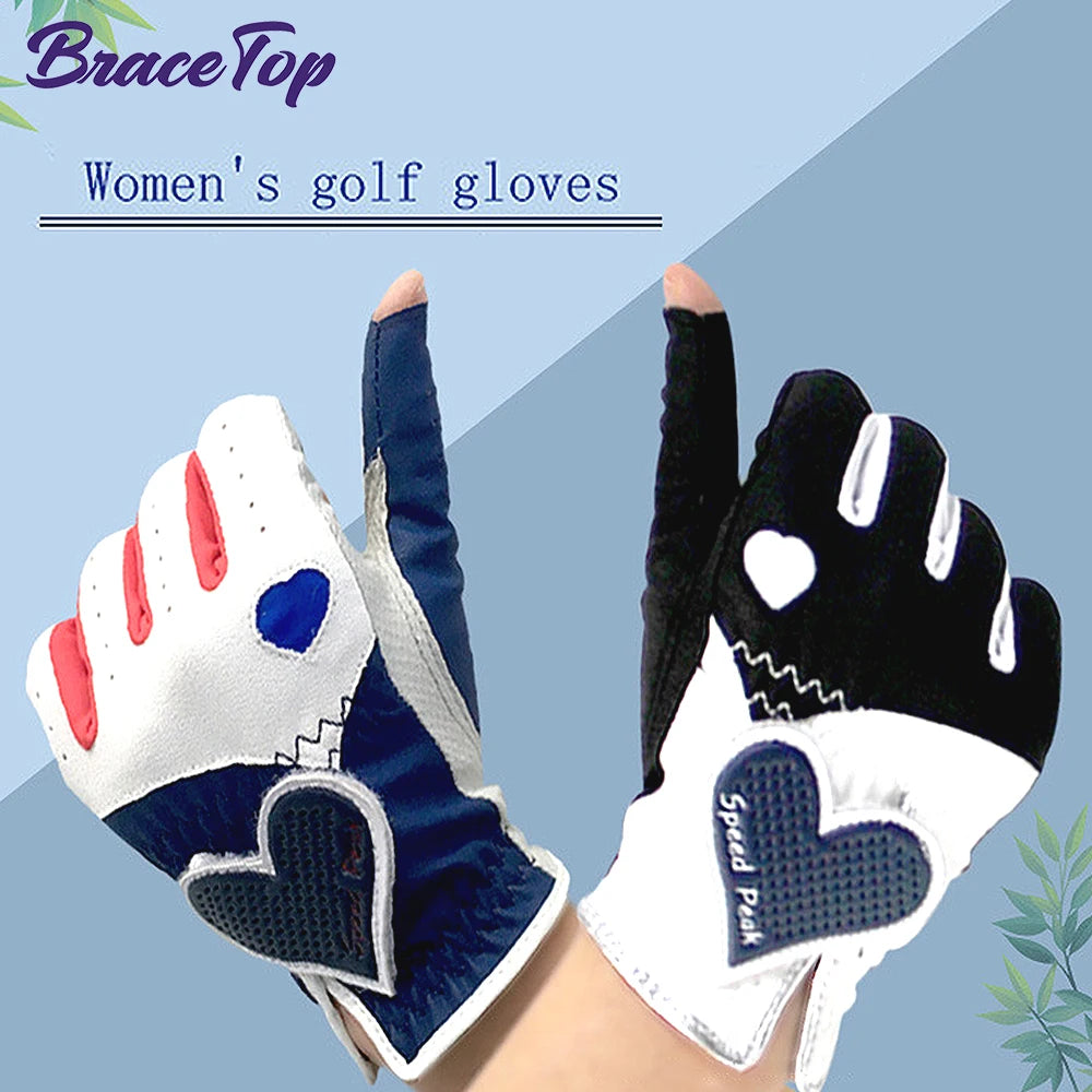 Full Finger Women Golf Gloves Ladies All Weather Grip