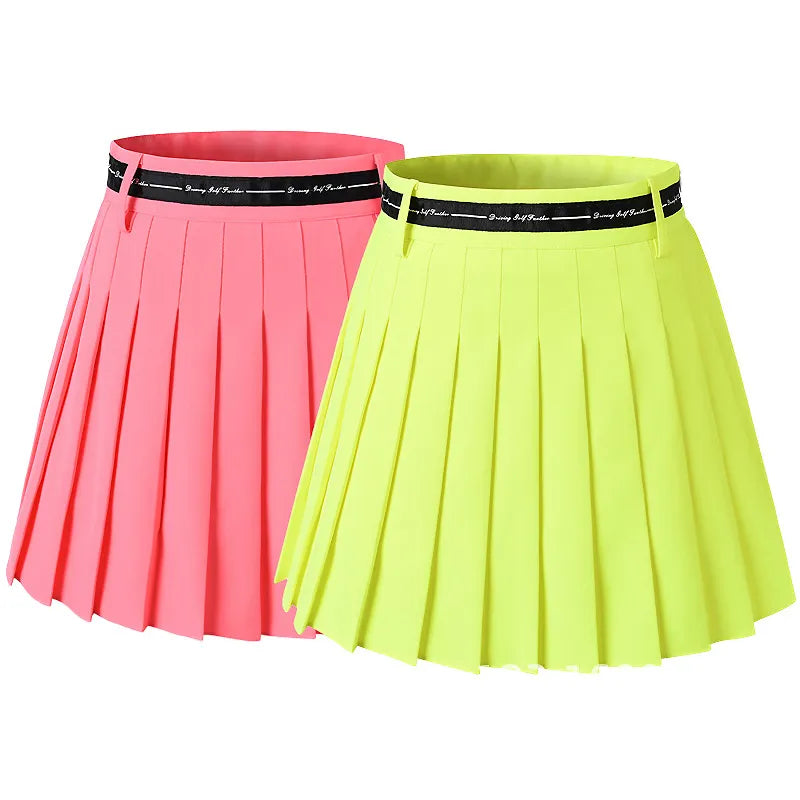 Golf Skort Women Pleated Skirt High Waist With Inner Shorts Tennis Skirts Sports Skort