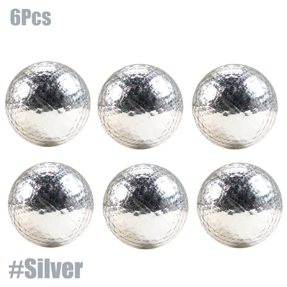 About 42.7mm 6Pcs Plated Golf Ball Fancy Match Opening Goal Best Gift Durable Construction For