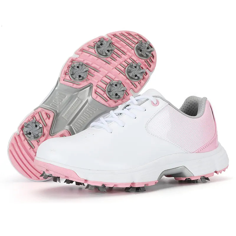 Womens Waterproof Golf Shoes Non Slip Spikes, Sneakers Golfing Athletic Footwear.