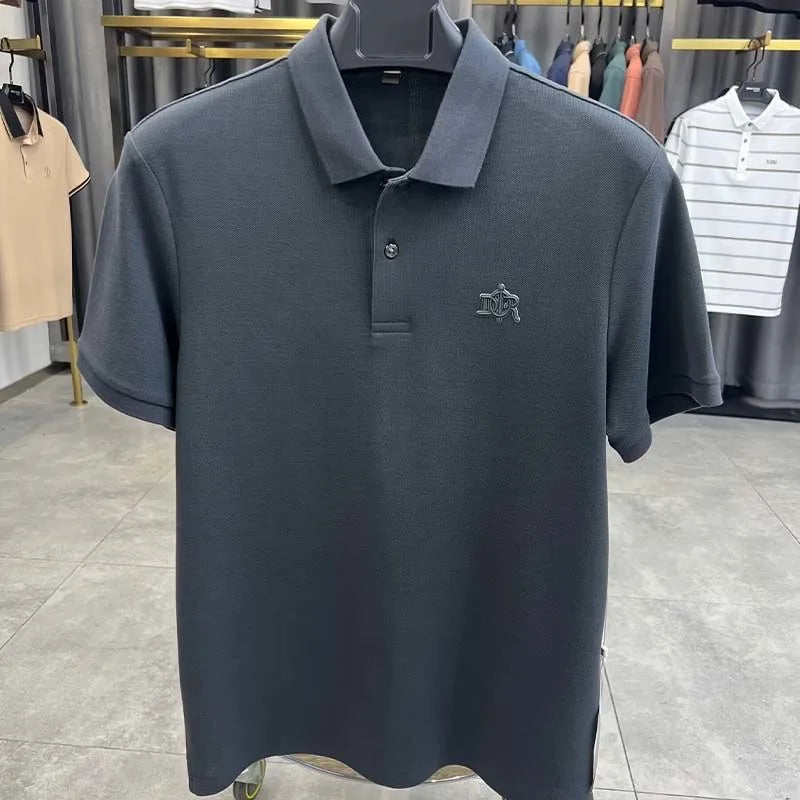 Luxury embroidered POLO Shirt Short Sleeved Men's T-shirt High Quality Clothing