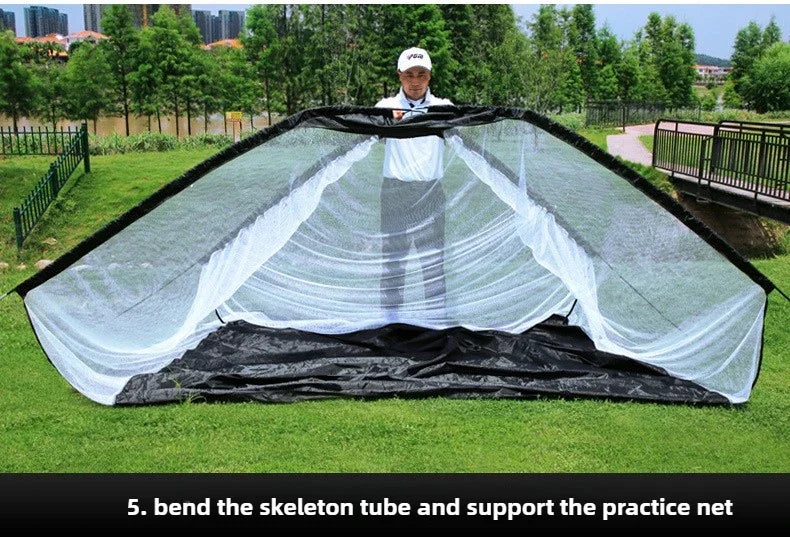 Golf Practice Net with Cutting Rod Hitting Cage Indoor OutdoorGolf Equipment