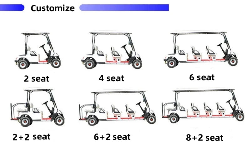 Stable Performance 2+2 Seats Person Lithium Battery 4 Wheel Front Disc Brake 30% Climbing CapacityElectric Golf Carts