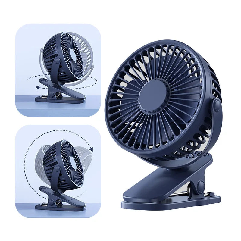 Portable USB Mini Handheld Clip Fan Convenient And Ultra-quiet Electric Fan Rechargeable Cooling Fans