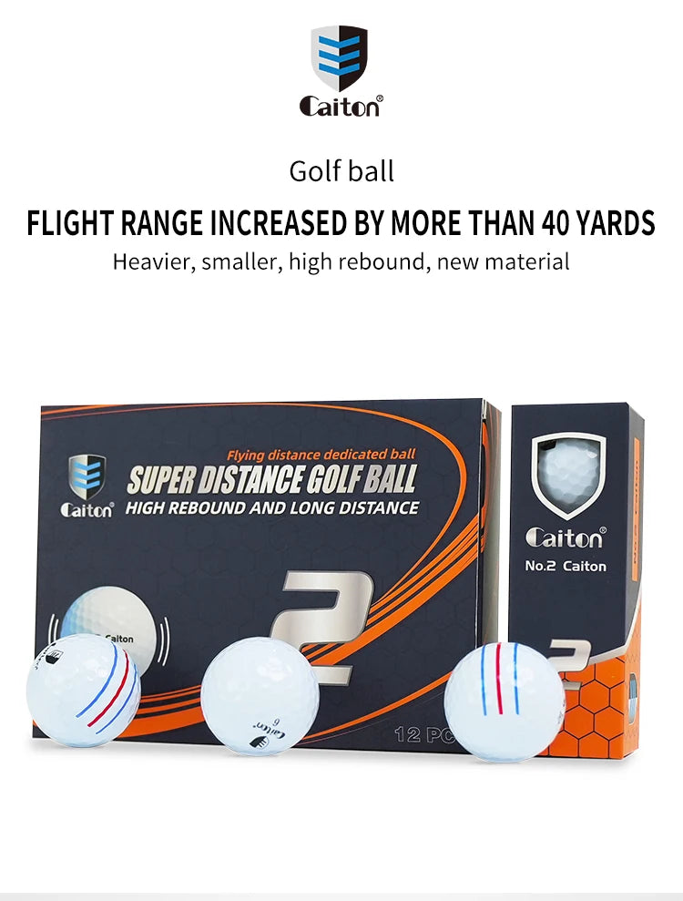 12pcs Golf Super Long Distance Double Layer Golf Ball, Increase 40+ Yards Distance/Longer/ Straighter