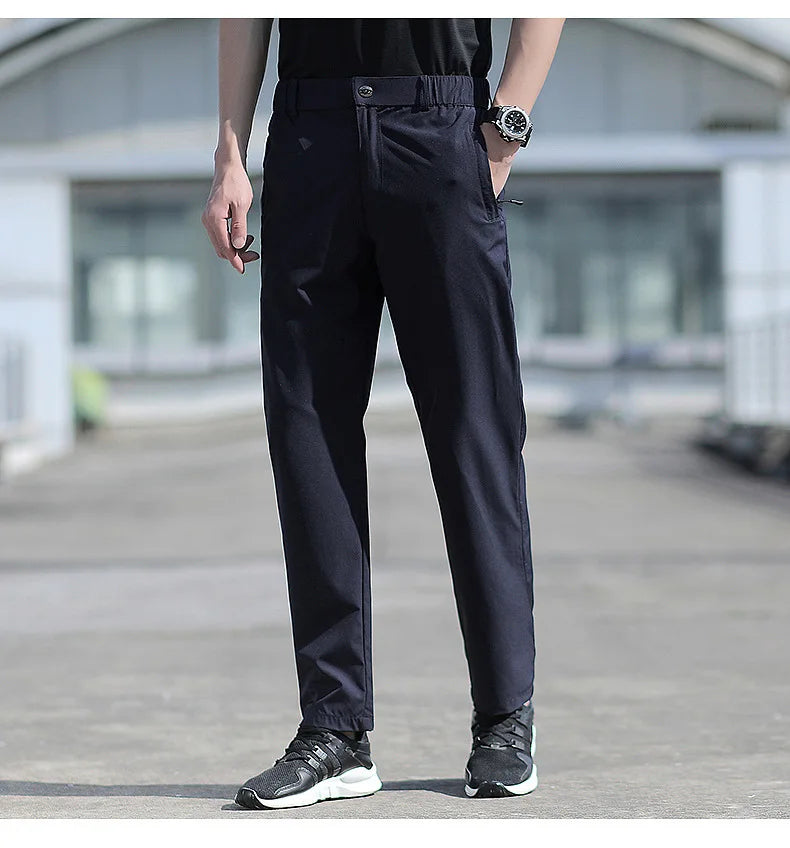 Men Summer Quick Dry Stretch Pants Plus Size Casual Sports Trousers Outdoor Golf Pants