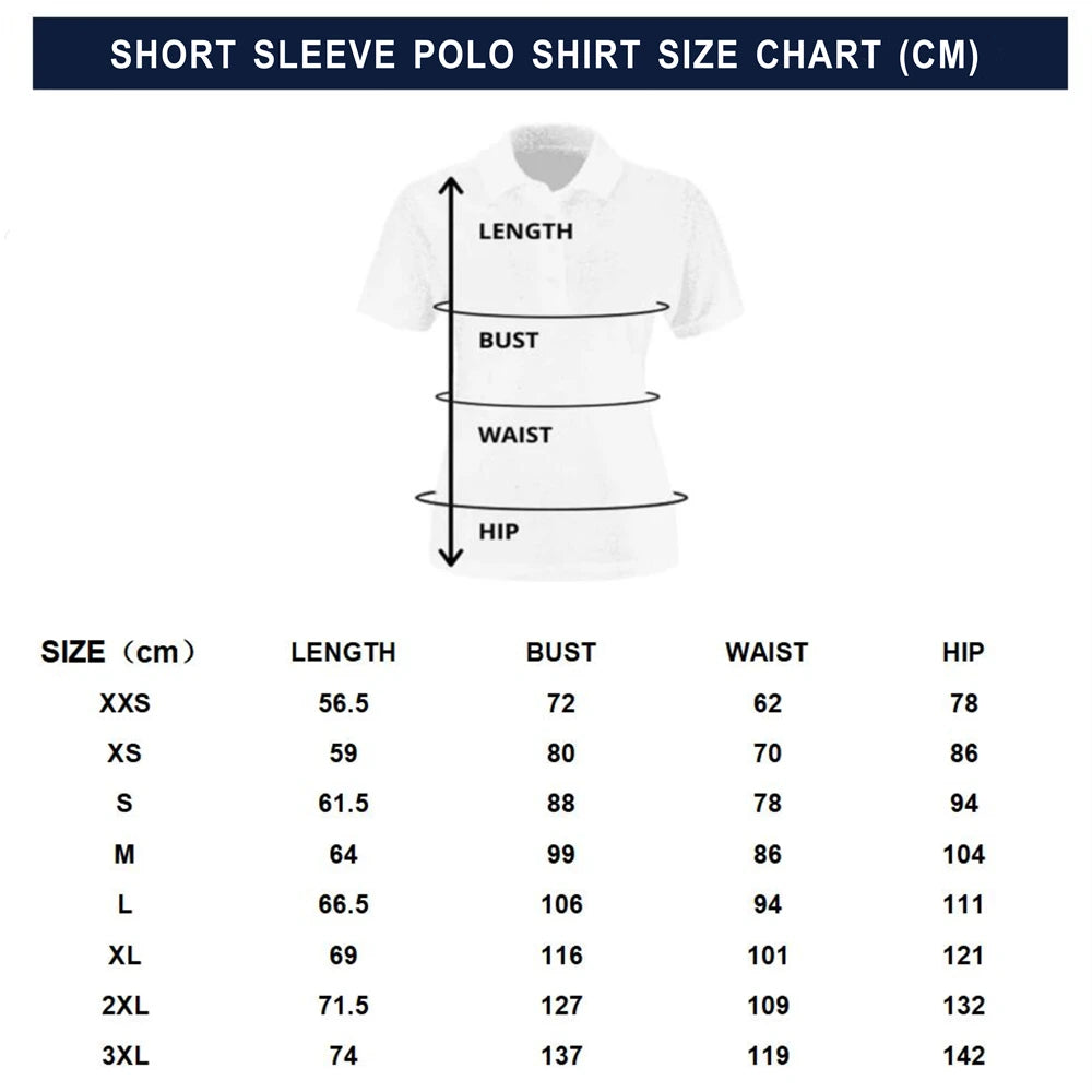 Women Golf Shirt Sports Golf Polo Breathable Shirt Print Apparel