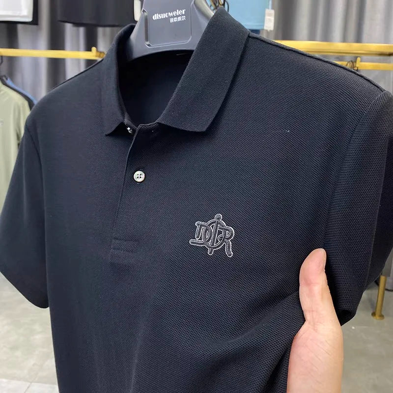 Luxury embroidered POLO Shirt Short Sleeved Men's T-shirt High Quality Clothing