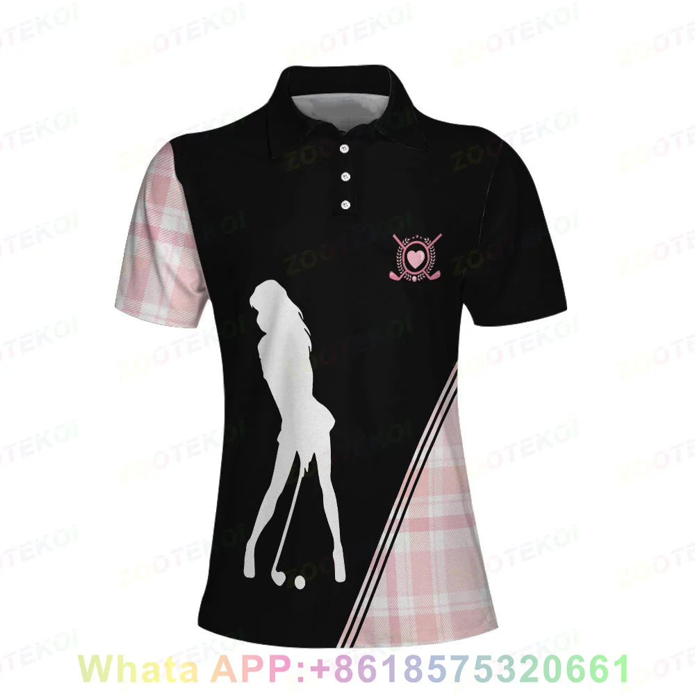 Women Golf T-Shirt Quick-Drying Breathable Polo Shirts Sports Short Sleeved Lapel Buttons Golf T-shirt
