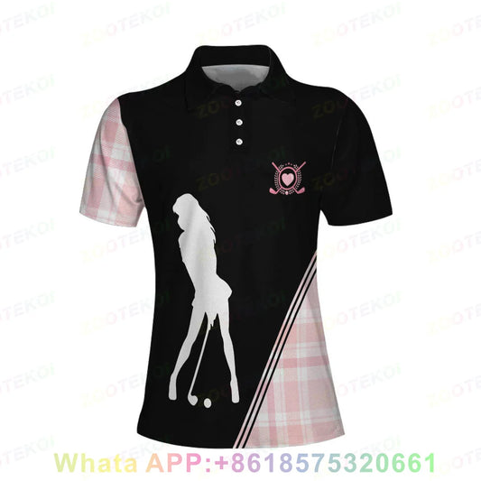 Women Golf T-Shirt Quick-Drying Breathable Polo Shirts Sports Short Sleeved Lapel Buttons Golf T-shirt