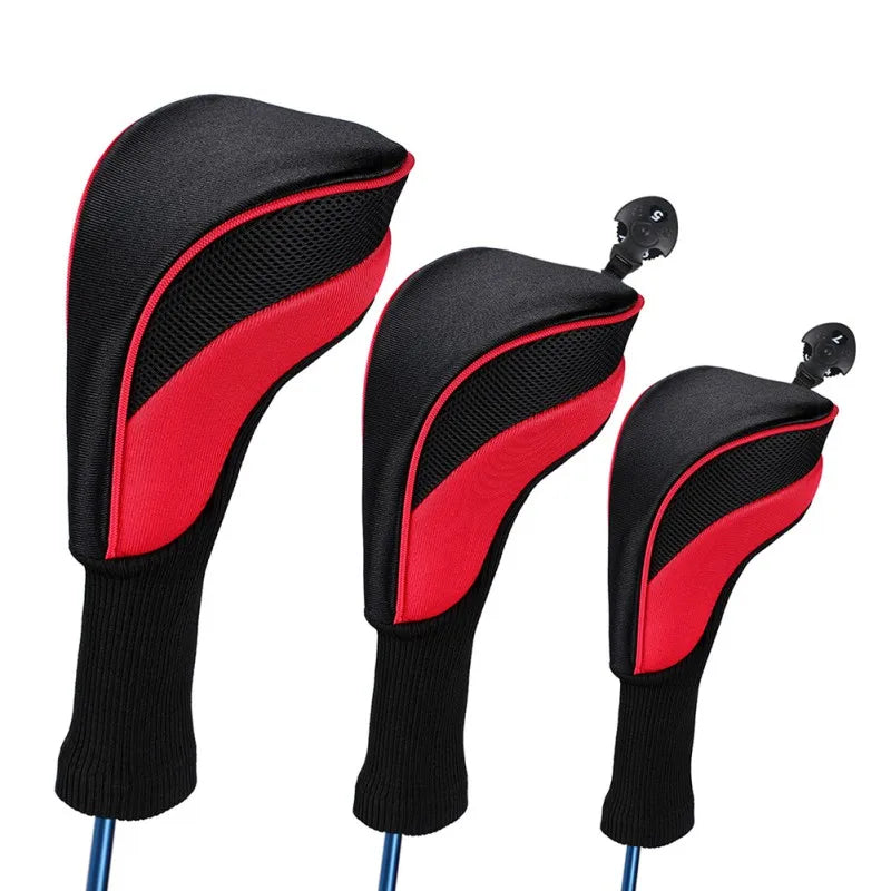 3pcs Set Golf Head Covers Driver/ Fairway Woods Head Covers For Golf Clubs Protection For Golfs Clubs