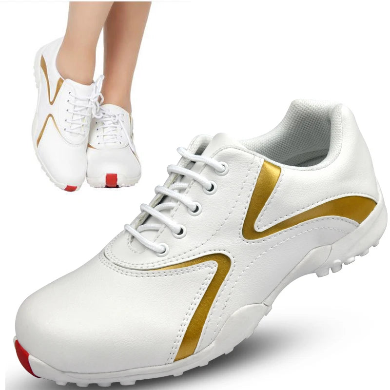 Professional golf shoes ladies leather waterproof non-slip spike shoes women's shoes breathable sports shoes