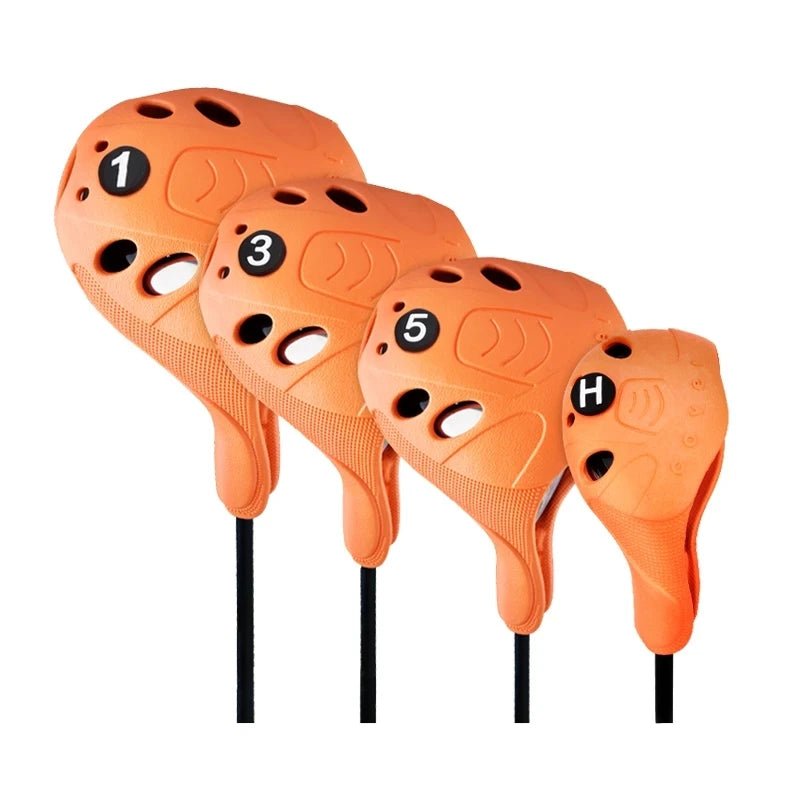 Golf Club Head Cover 4 Pcs/set 1/3/5/UT High Quality-Rubber Material Easy On And Off Clubs