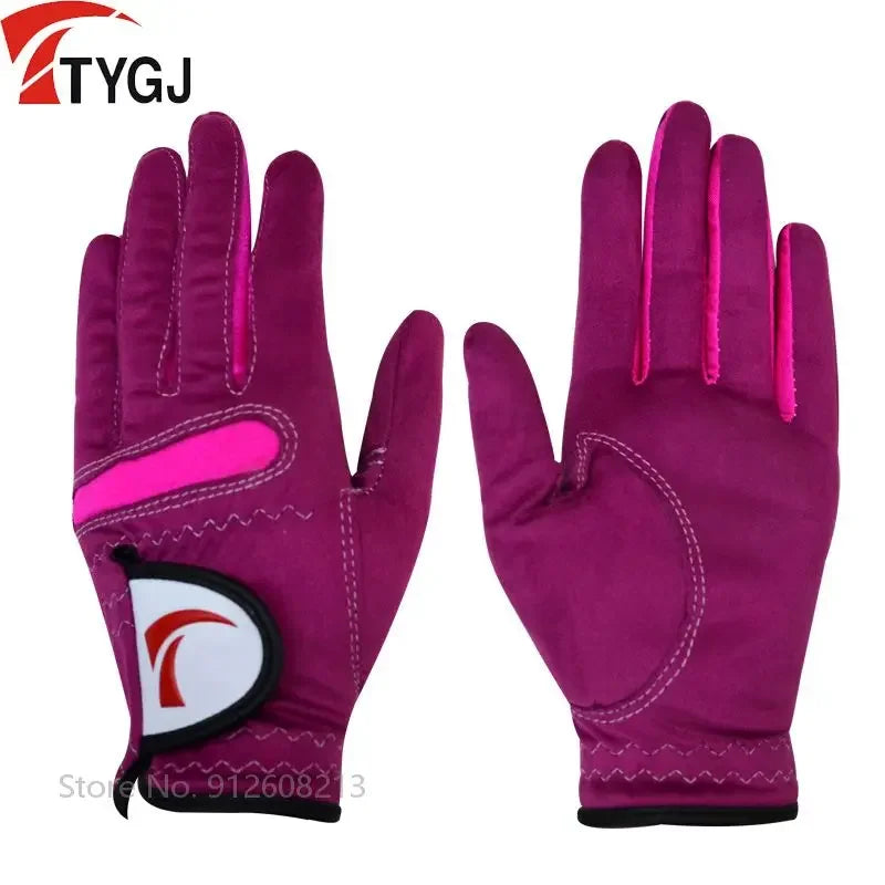 1 Pair Women Breathable Soft Golf Gloves Ladies Anti-slip Left / Right  Hand Anti-Sweat Golf Gloves