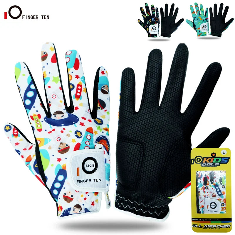 1 Pair Junior Kids Golf Gloves Boys /Girls Breathable Comfortable for Left/Right Hand