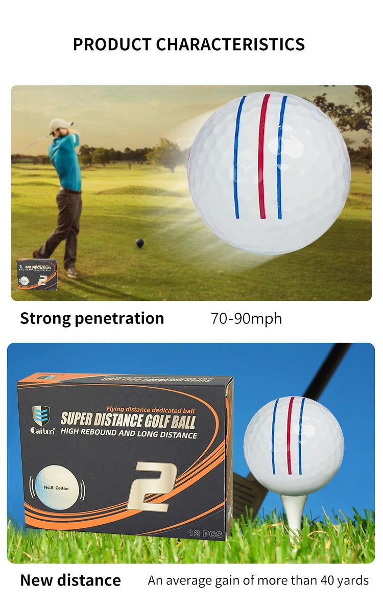 12pcs Golf Super Long Distance Double Layer Golf Ball, Increase 40+ Yards Distance/Longer/ Straighter