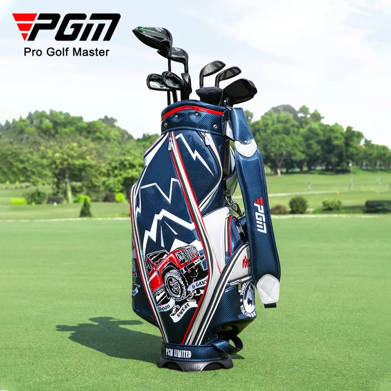 Luxury Mens Golf Bag Standard 13pcs Clubs Waterproof Crystal Leather 3D Embroidered QB112