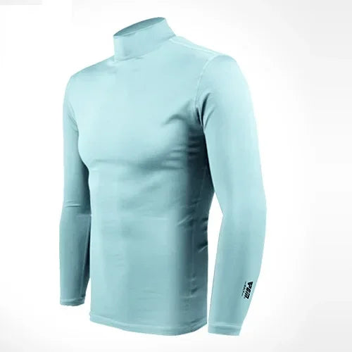 Men's Sun Protection Golf Shirt Under Shirt Long Sleeved Cooling Ice Silk T-shirts Anti-UV Soft