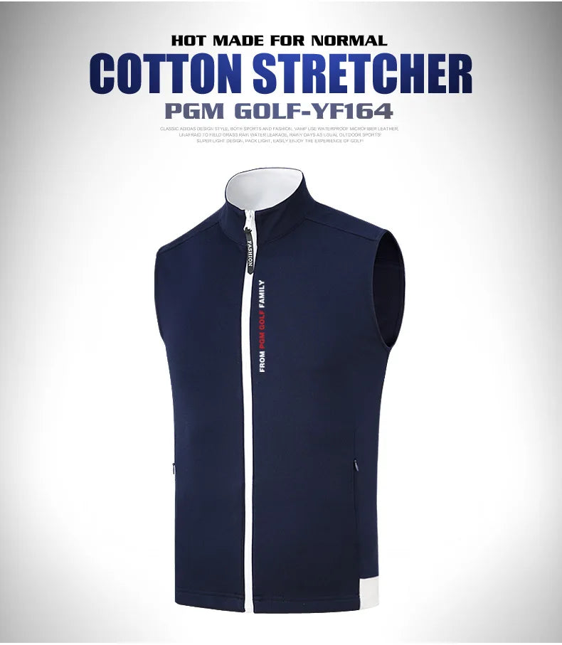 Men's Golf Vest Warm/ Stand Collar Vests Golf Clothing Mens