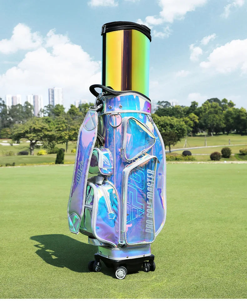 Golf Bag Waterproof Golf Bracket Bag Ladies Colorful Retractable Golf Bag Four Wheel Flat Push Bag