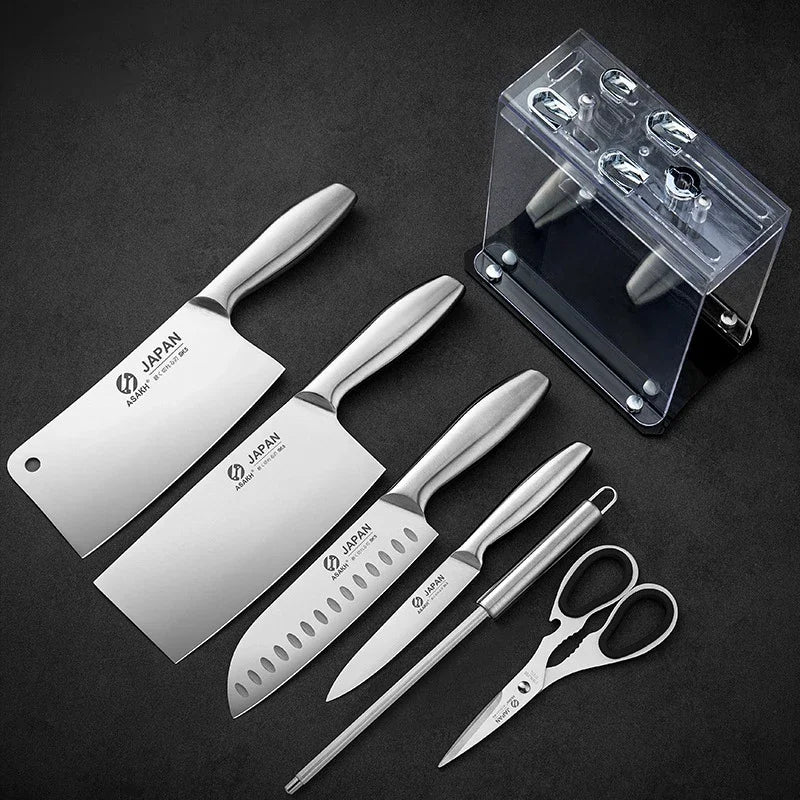 Stainless Steel Kitchen Meat Cleaver Set Hollow Handle Chef's Knives